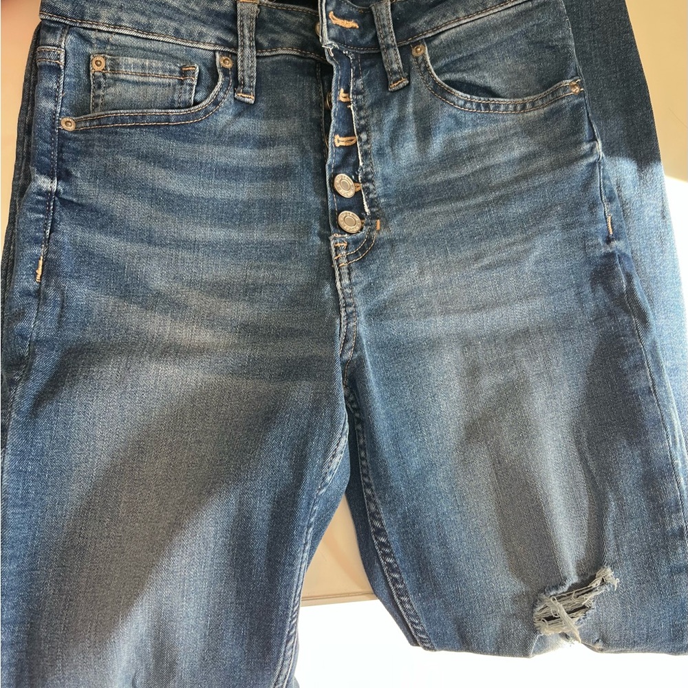 GAP High Rise Blue Distressed Jeans - Picture 5 of 6